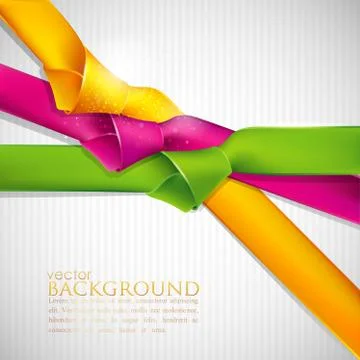Abstract background with multicolored ribbons Stock Illustration