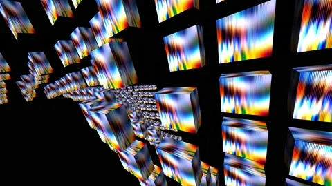 Abstract background with multicolored texture cubes 库存影片 207972737