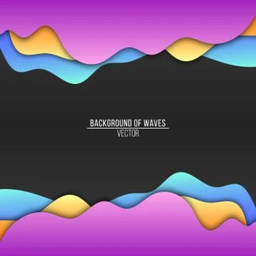 Abstract background of multicolored waves. Flat waves. Vector banner. Applica 库存插图