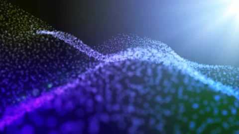 Abstract background, multicolored waves from particles Stock Footage 151204356