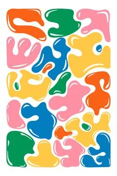 Abstract background of multicolored wavy bubble elements in trendy y2k style 스톡 일러스트