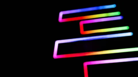 Abstract background with multicoloured geometries. Red, green, orange, Indigo, p Stock Footage 90801183