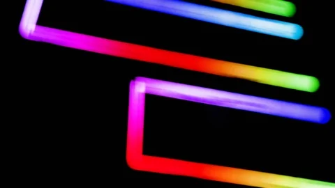 Abstract background with multicoloured geometries. Red, green, orange, Indigo, p Stock-Footage 90801188