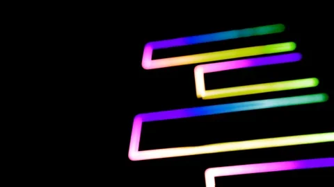 Abstract background with multicoloured geometries. Red, green, orange, Indigo, p Stock Footage 90913551
