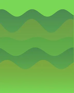 Abstract Background with Multiple Green Wavy Layers and Soft Gradient for M.. Stock Illustration