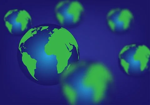 Abstract background with multiverse global flying Stock Illustration