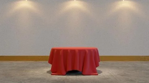 Abstract background mystery object podium cover with fabric texture materia.. Stock Illustration