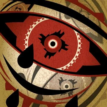 Abstract background of national pattern in the form of the eye v Stock Illustration