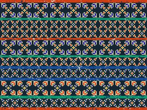 ABSTRACT BACKGROUND NATIVE AZTEC ELEMENT BLUE Stock-Illustration