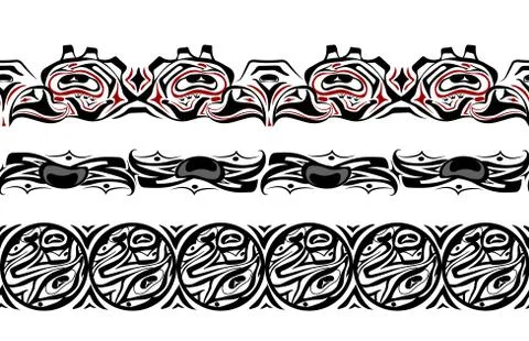 Abstract background native north american set Stock Illustration