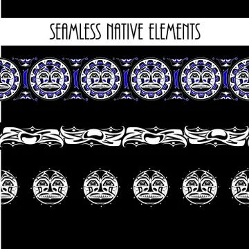 Abstract background native north american set Stock Illustration