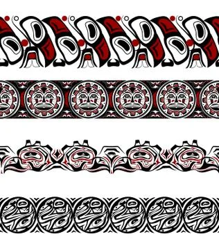 Abstract background native north american set Stock Illustration