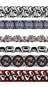 Abstract background native north american set Stock Illustration