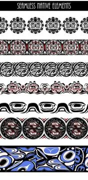 Abstract background native north american set Stock Illustration