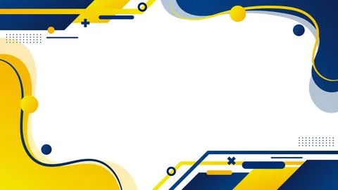 Abstract background with navy blue and yellow geometric shapes dynamic flui.. Illustrazione stock
