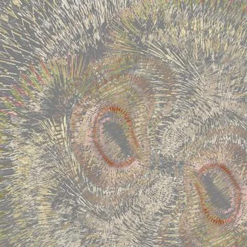 Abstract background with needle-like elements twisted around oval shapes. Stock Photos