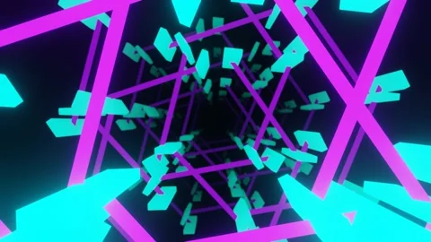 Abstract background of neon blocks and lines Stock Footage 203440550