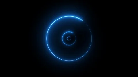 Abstract background with neon circle shapes moving on camera with tunnel effect Stock Footage 117405277