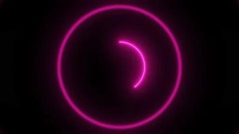 Abstract background with neon circle shapes moving on camera with tunnel effect Stock Footage 234132457