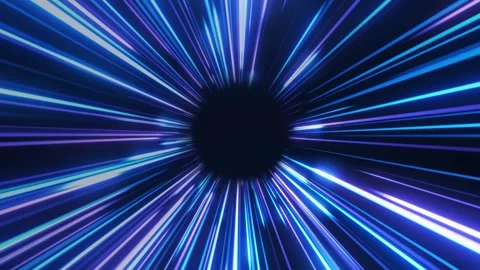 Abstract background of neon flying light speed lines, high speed animation Stock Footage 264603444