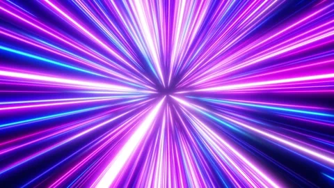 Abstract background of neon flying light speed lines, high speed animation of Stock Footage 282964169