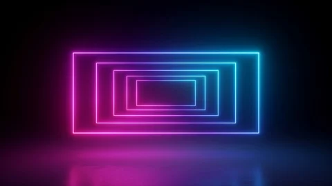 Abstract background, neon frames blend, flight forward, ultraviolet light, pi 動画素材 108101255
