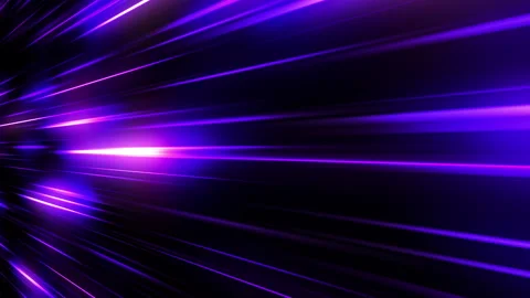 Abstract background of neon glowing blue and purple speed trails Vídeo Stock 267951920