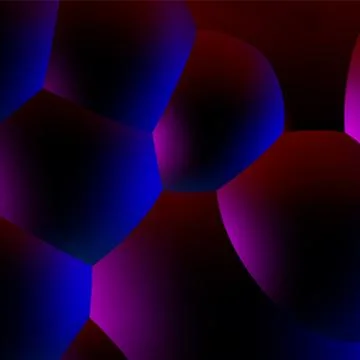 Abstract background with neon glowing dark balls or foam in 80s synthwave style Stock Illustration