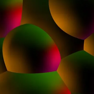 Abstract background with neon glowing dark balls or foam in 80s synthwave style Stock Illustration
