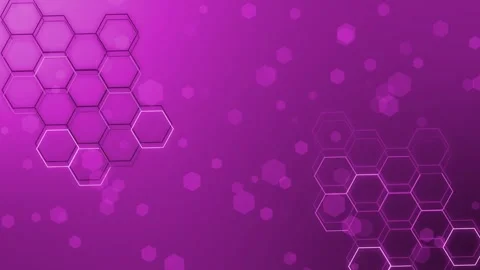 Abstract background with neon hexagon grids glowing bokeh hex shapes animatio Stock Footage 335114273