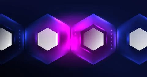 Abstract background neon hexagon vector illustration Stock Illustration