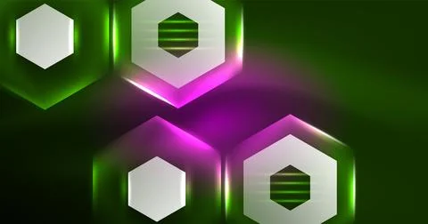 Abstract background neon hexagon vector illustration 库存插图