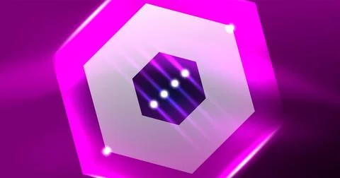 Abstract background neon hexagon vector illustration Stock Illustration