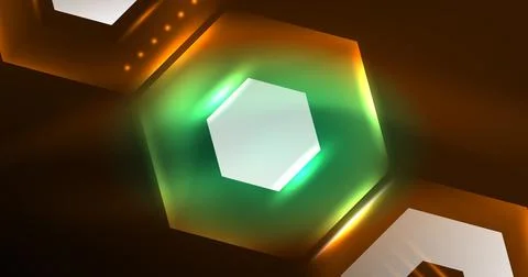 Abstract background neon hexagon vector illustration Illustrazione stock