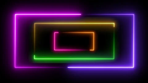 Abstract background neon light multicolor rectangle - Infinite Loop video Video stock 286170727