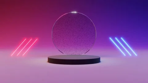 Abstract background neon light product 3d stage or podium metallic or platform Stock Footage 263278128
