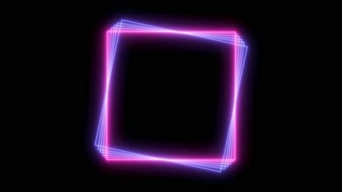 Abstract background neon light. rectangle neon pink and blue in space on black Stock Footage 133247829