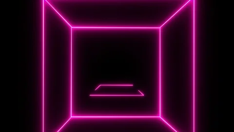 Abstract background with neon light, square,cube. Stock Footage 104513049