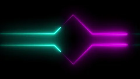 Abstract background with neon lines 4k animated on black background Stock Footage 306756792