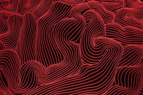 Abstract background with a neon-lit brain texture Stock Illustration