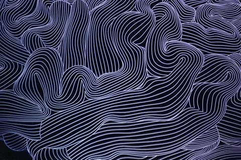 Abstract background with a neon-lit brain texture Stock Illustration