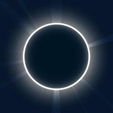 Abstract background. Neon round. Eclipse with rays vector illustration. Stock Illustration
