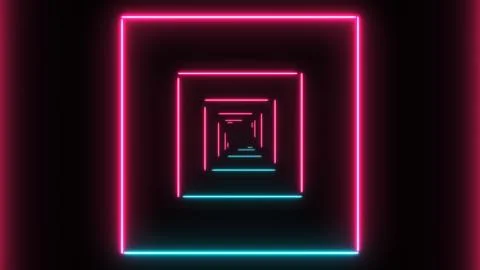Abstract background with neon squares. Stock Illustration