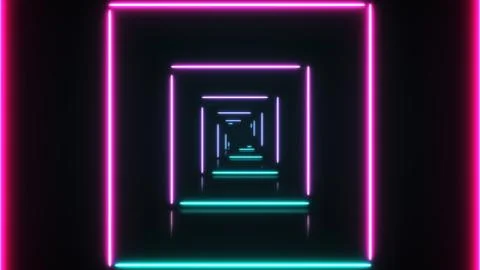 Abstract background with neon squares. Illustrazione stock