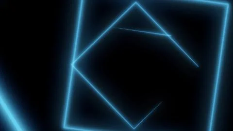 Abstract background with neon squares. Seamless loop. Neon square shape laser Stock Illustration
