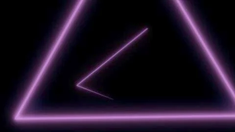 Abstract background with neon triangles. 3d animation of concentric simple 스톡 일러스트