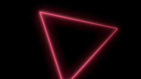 Abstract background with neon triangles. 3d animation of concentric simple 스톡 일러스트