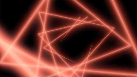 Abstract background with neon triangles. 3d animation of concentric simple 스톡 일러스트