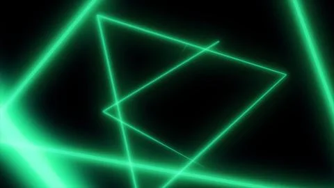 Abstract background with neon triangles. Seamless loop. Neon Triangular Electric Illustrazione stock