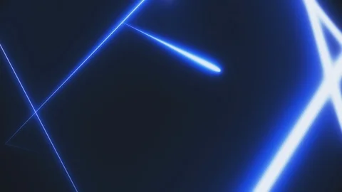 Abstract background with neon triangles tunnel. 3d rendering animation of Stock Footage 127215614